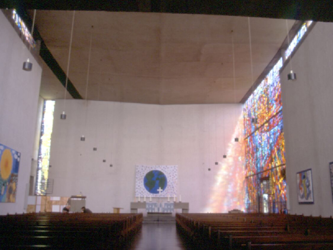 Existing building interior, altar space